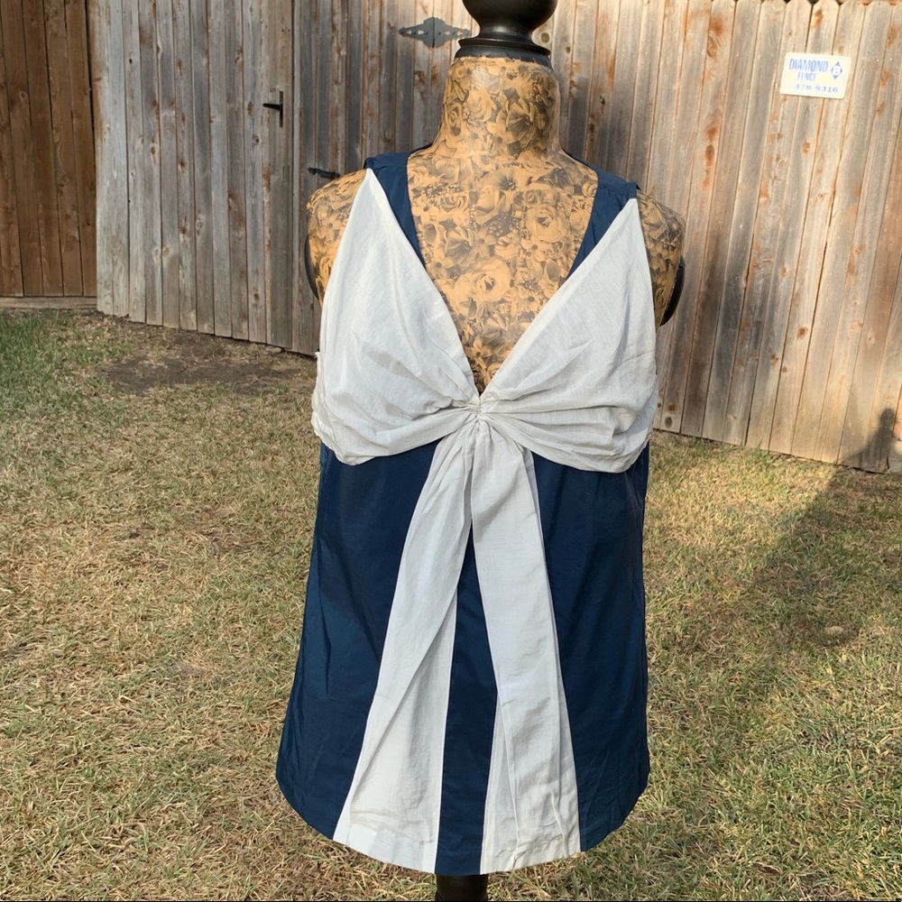 NWT Gap Navy & Grey Bow Top || Size Small